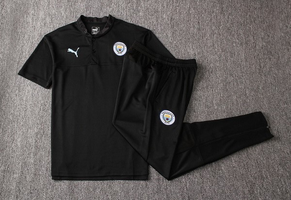 Polo Manchester City Conjunto Completo 2019-2020 Negro